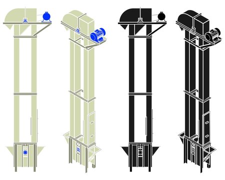 Bucket Elevator Grain Without Outline.