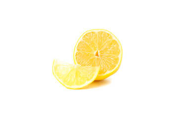 Fresh lemon isolated on white background, close up