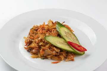 Stewed cabbage with onions and carrots