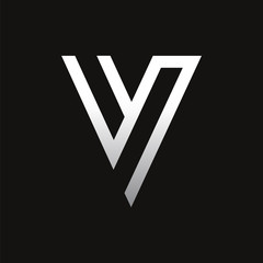 V letter liner logo design  
