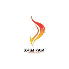 fire flame logo icon vector design template