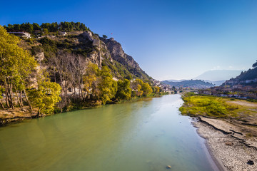 Obraz premium Berat City And Osum River - Berat, Albania