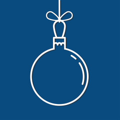 Christmas ball classic blue background vector illustration