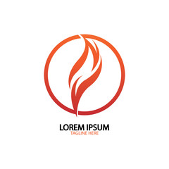 fire flame logo icon vector design template