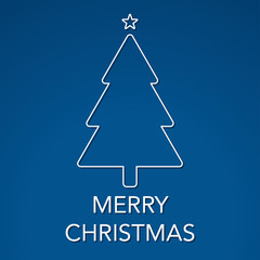 Christmas tree vector illustration classic blue background