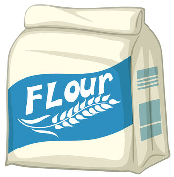 Bag Of Flour On White Background