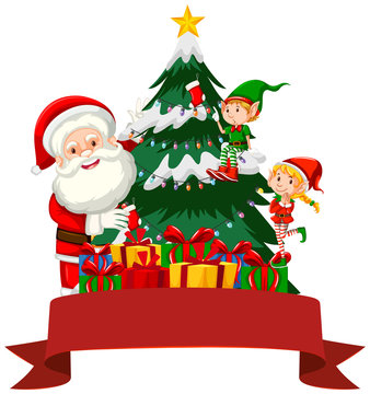 Christmas theme with Santa and elf