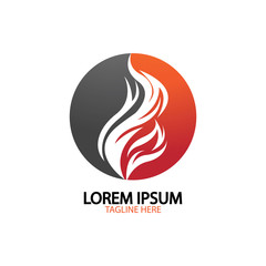 fire flame logo icon vector design template