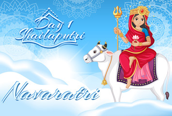 Navaratri poster design with goddess