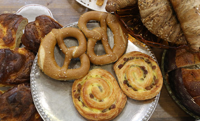 Freshly baked homemade bread. Image of some tasty Home-made bakery products.
