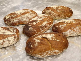 Freshly baked homemade bread. Image of some tasty Home-made bakery products.