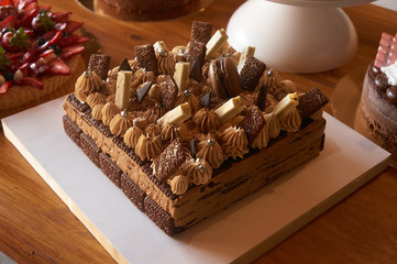 delicious chocolate cake, sweet and tasty