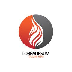 Obraz premium fire flame logo icon vector design template