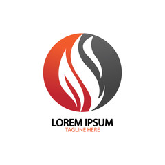 fire flame logo icon vector design template