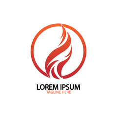 fire flame logo icon vector design template