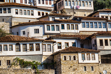 Fototapeta na wymiar Traditional Houses In Berat - Berat, Albania