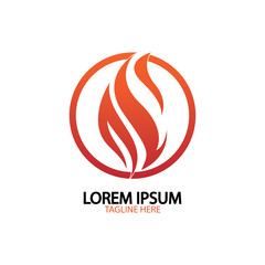 fire flame logo icon vector design template
