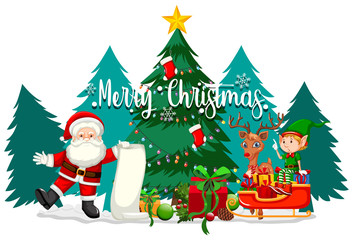 Christmas theme with Santa and presents
