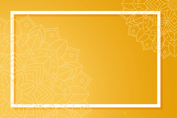 Yellow background with mandala patterns