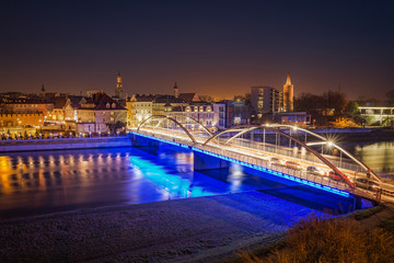 Opole city Silesia Poland with night and day photography, Nocą miasto śląsk.