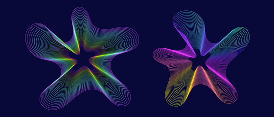 Music Abstract Background. Equalizer showing Sound Waves, Sport Concept Vector. Vibrant Geometric Dynamic particles Template. Illustration for Motion Design. 3D Distortion Effect. Flow Lines Banner