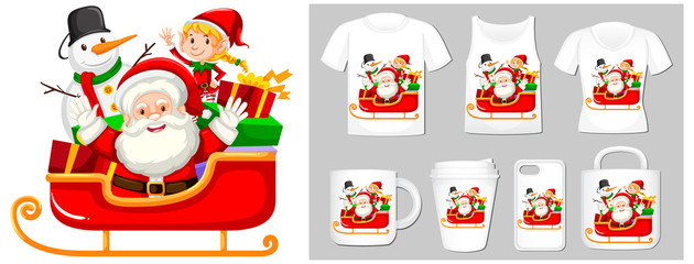 Christmas theme with Santa on many products