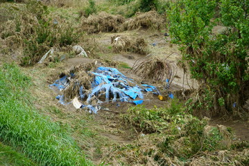 Flood damage caused by typhoon 19 