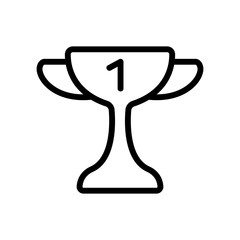 The prize trophy icon vector. A thin line sign. Isolated contour symbol illustration