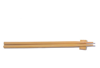 Japanese chopsticks on white background.