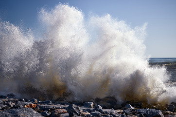 Fototapeta na wymiar maritime storm in the mediterranean