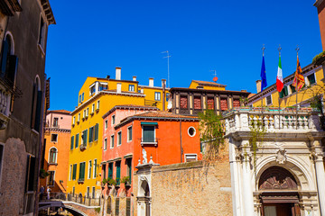 Fototapeta na wymiar Cityscape of Venice Italy with old Colorful Buildings