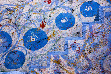 Obraz na płótnie Canvas Decorated walls in Chefchaouen