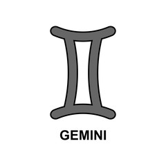 Gemini zodiac sign, icon. Vector illustration.