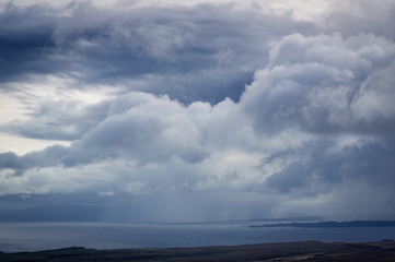 Rain clouds over Inner Sound, Isle of Skye