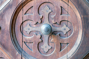 detail of an old wooden door