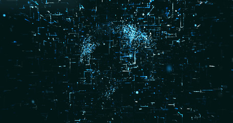 Abstract digital network data background, 3D rendering