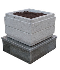 Flower vase of stone isolated on white