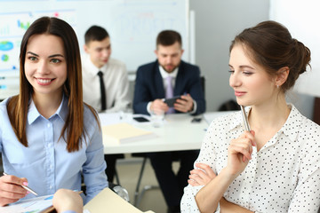 Pretty colleagues in office