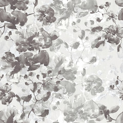Watercolor seamless pattern. Illustration. Flowers