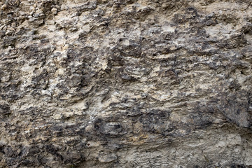 Wall built with stone and cement mortar or lime