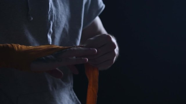 shadow fight training of boxer