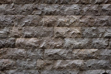 Wall built with stone and cement mortar or lime