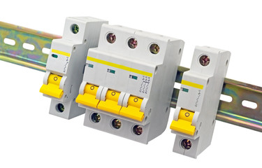 Automatic circuit breaker isolated on a white