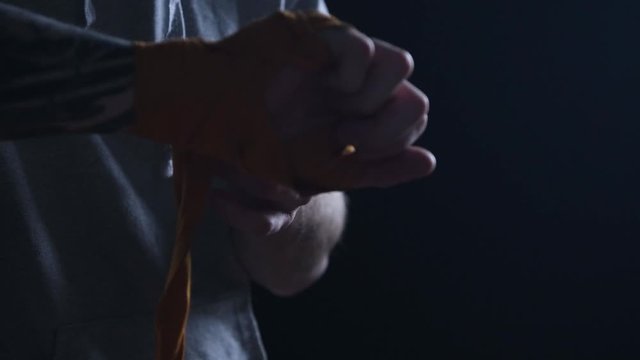 shadow fight training of boxer