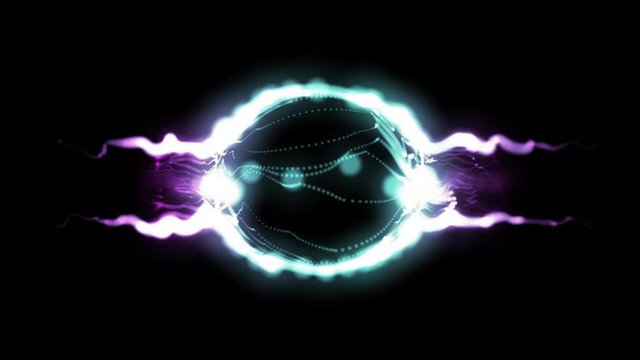 Particle flares coronal mass ejections, abstract particles, background with damaged point sphere. Mesh globe with broken structure. 3D rendering