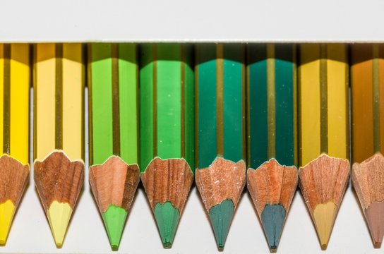 Background of lined colored pencils