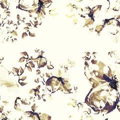 Watercolor seamless pattern. Illustration. Flowers