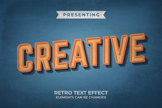 Retro look editable text effect for any purpose