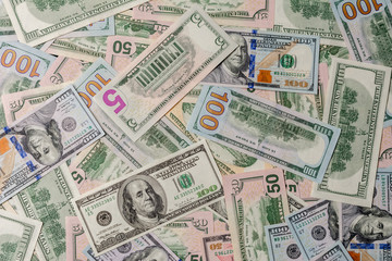 The dominant currency of the world, dollar bills in textured form. 2019