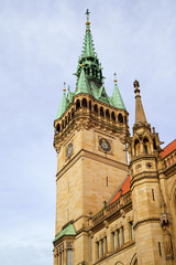 Town Hall in Braunschweig, Lower Saxony, Germany. Neo-Gothic City Hall, Gothic Revival architecture. High resolution image.